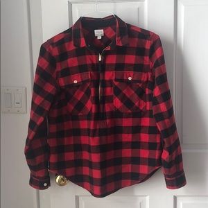 J. Crew half zip flannel worn once!